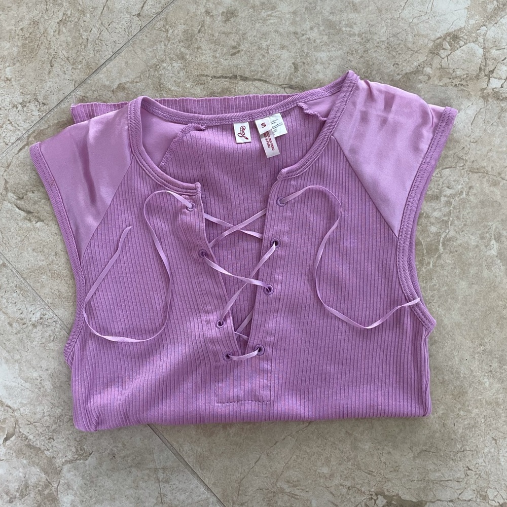 Joie purple lace up top